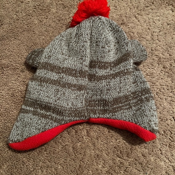 Brown Black Red Soft Knit Sock Monkey Winter Hat Beanie - Picture 3 of 4